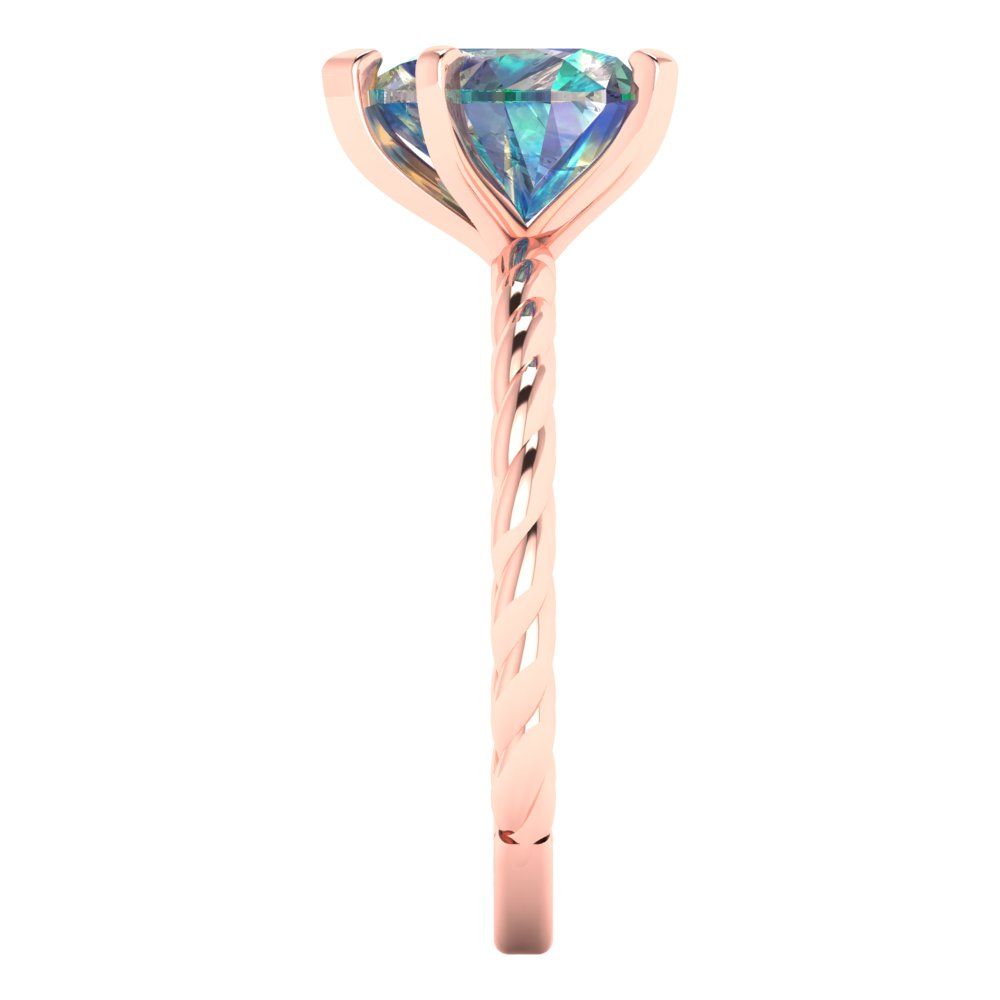 2 cttw Blue Moissanite Solitaire  Engagement Ring - Solid Gold (Heart Cut,8.0mm)