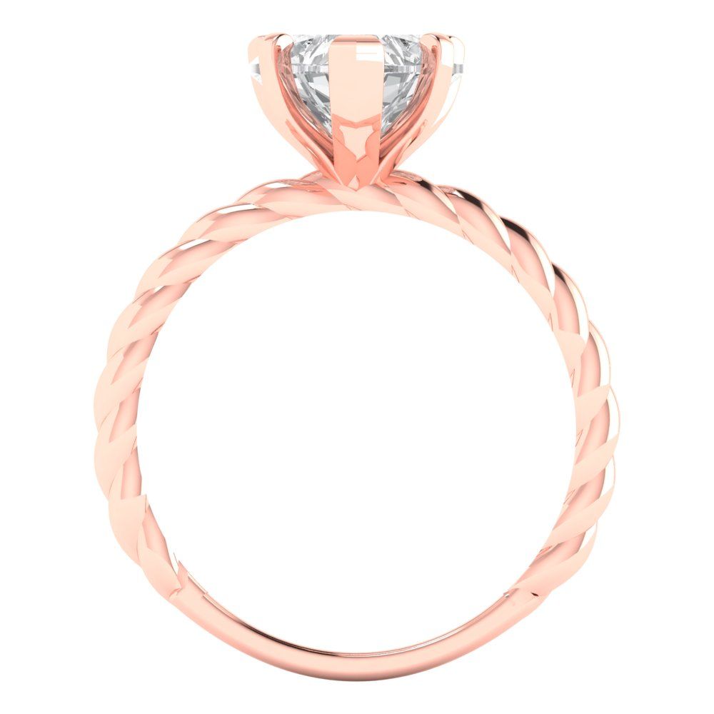 2 cttw Moissanite Solitaire  Engagement Ring - Solid Rose Gold (VVS1, Heart Cut,8.0mm)