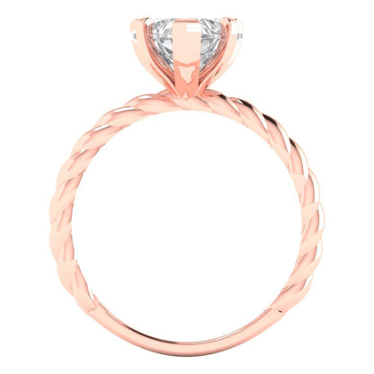 2 cttw Moissanite Solitaire  Engagement Ring - Solid Rose Gold (VVS1, Heart Cut,8.0mm)