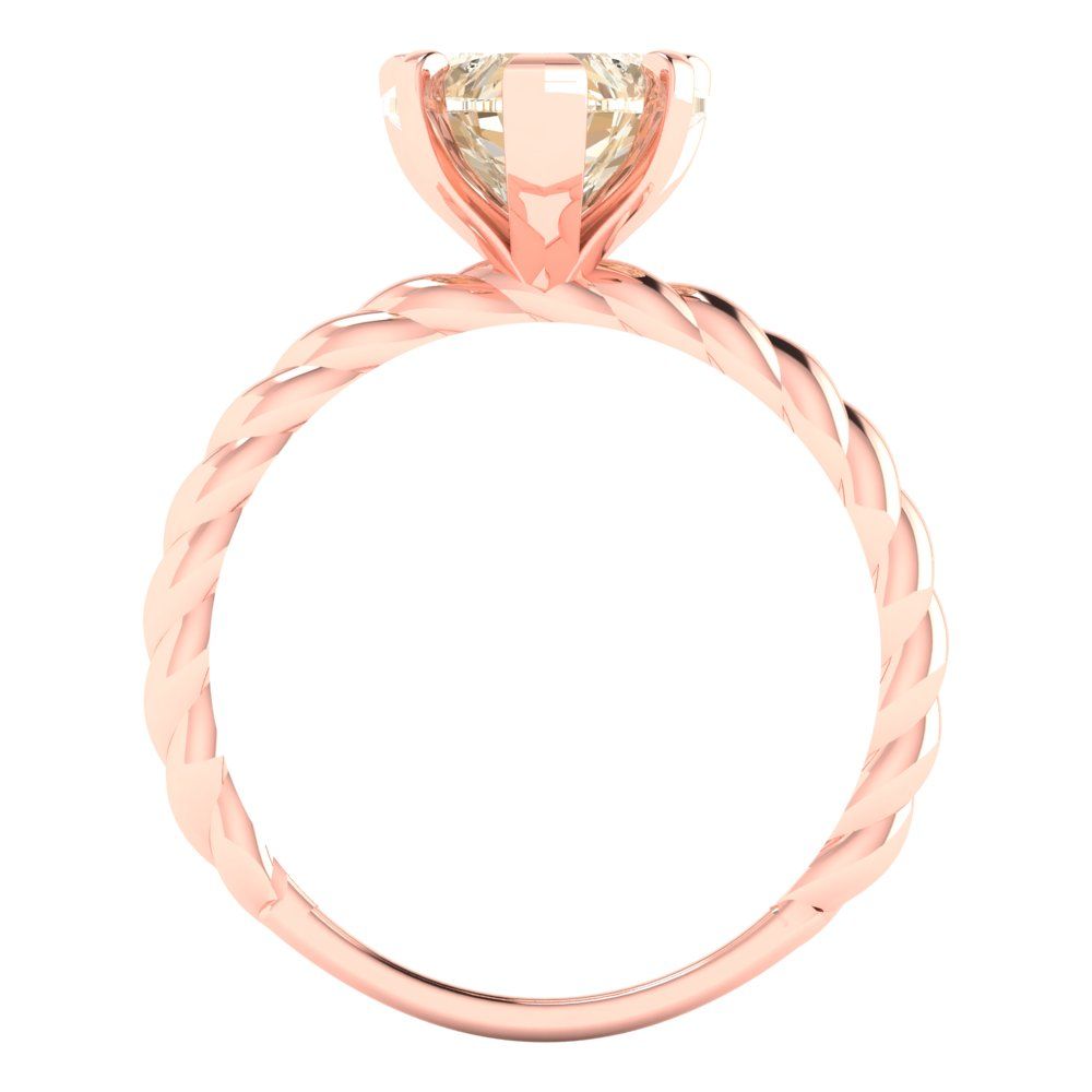 2 cttw Natural Morganite Solitaire  Engagement Ring - Solid Gold (Heart Cut,8.0mm)