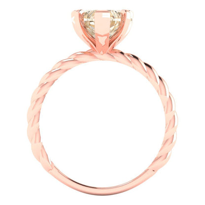 2 cttw Natural Morganite Solitaire  Engagement Ring - Solid Gold (Heart Cut,8.0mm)