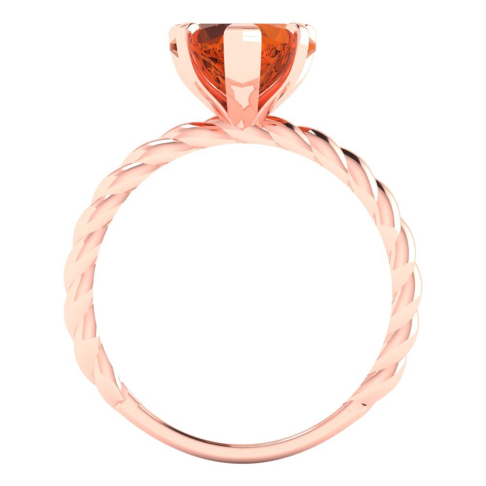 2 cttw Simulated Ruby Solitaire  Engagement Ring - Solid Rose Gold (VVS1, Heart Cut,8.0mm)