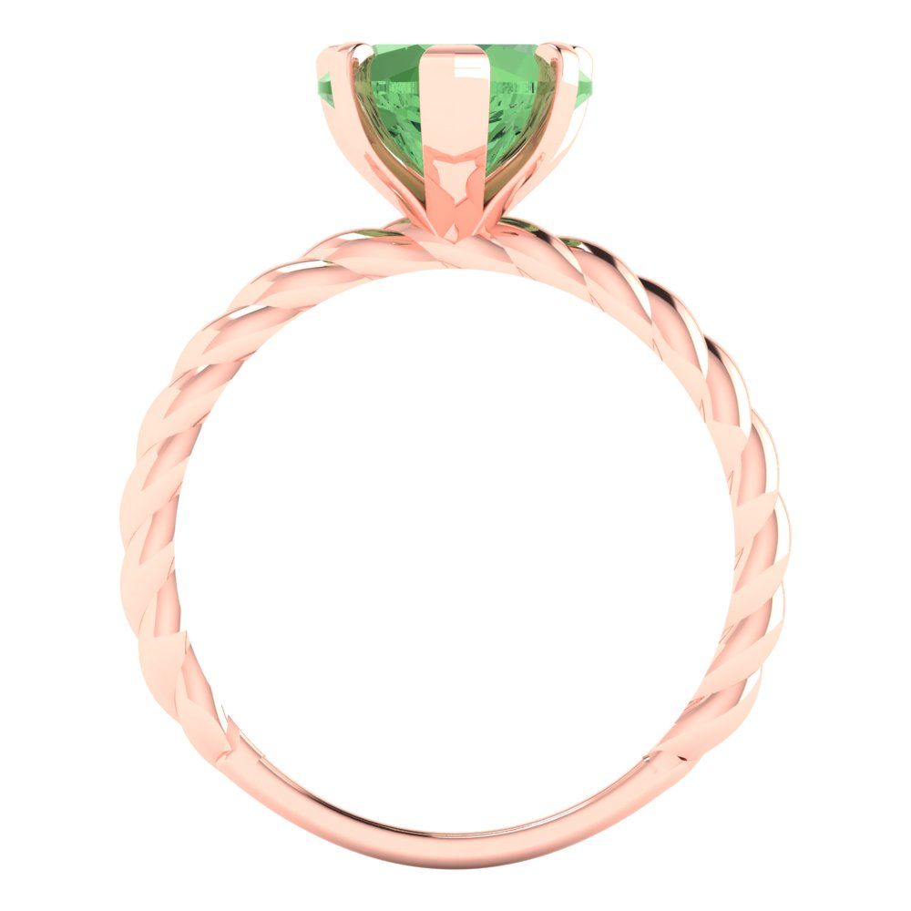 2 cttw Zirconia Simulated Green Diamond Solitaire  Engagement Ring - Solid Gold (VVS1, Heart Cut,8.0mm)