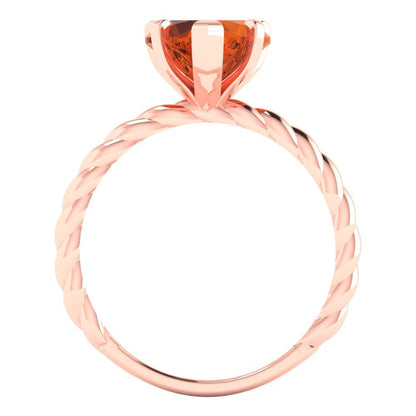 2 cttw Zirconia Simulated Red Diamond Solitaire  Engagement Ring - Solid Gold (VVS1, Heart Cut,8.0mm)