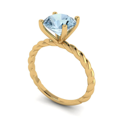 2 cttw Natural Sky Blue Topaz Solitaire  Engagement Ring - Solid Gold (Round Cut,8.0mm)
