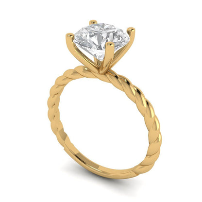 2 cttw White Sapphire Solitaire  Engagement Ring - Solid Gold (Round Cut,8.0mm)