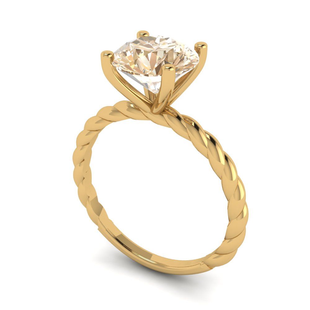 2 cttw Natural Morganite Solitaire  Engagement Ring - Solid Gold (Round Cut,8.0mm)