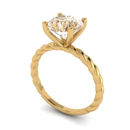 2 cttw Natural Morganite Solitaire  Engagement Ring - Solid Gold (Round Cut,8.0mm)