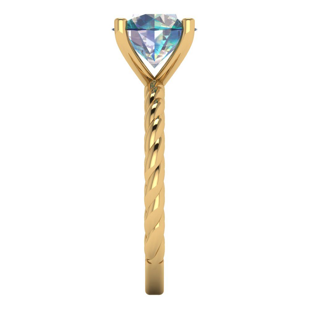 2 cttw Blue Moissanite Solitaire  Engagement Ring - Solid Gold (Round Cut,8.0mm)