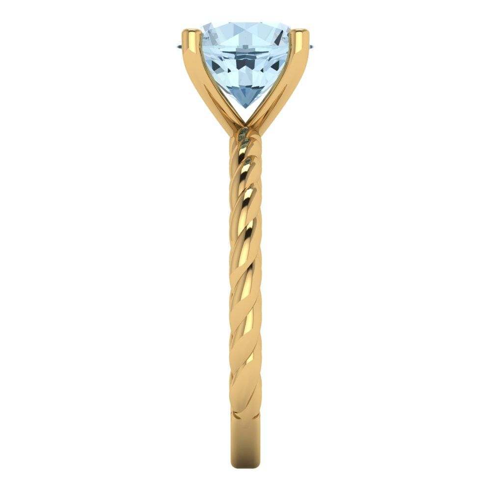 2 cttw Natural Sky Blue Topaz Solitaire  Engagement Ring - Solid Gold (Round Cut,8.0mm)
