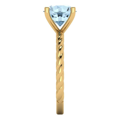 2 cttw Natural Sky Blue Topaz Solitaire  Engagement Ring - Solid Gold (Round Cut,8.0mm)