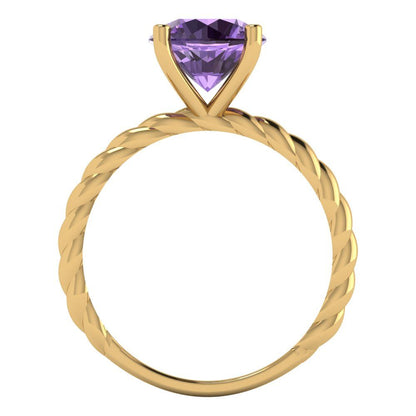 2 cttw Simulated Alexandrite Solitaire  Engagement Ring - Solid Gold (Round Cut,8.0mm)