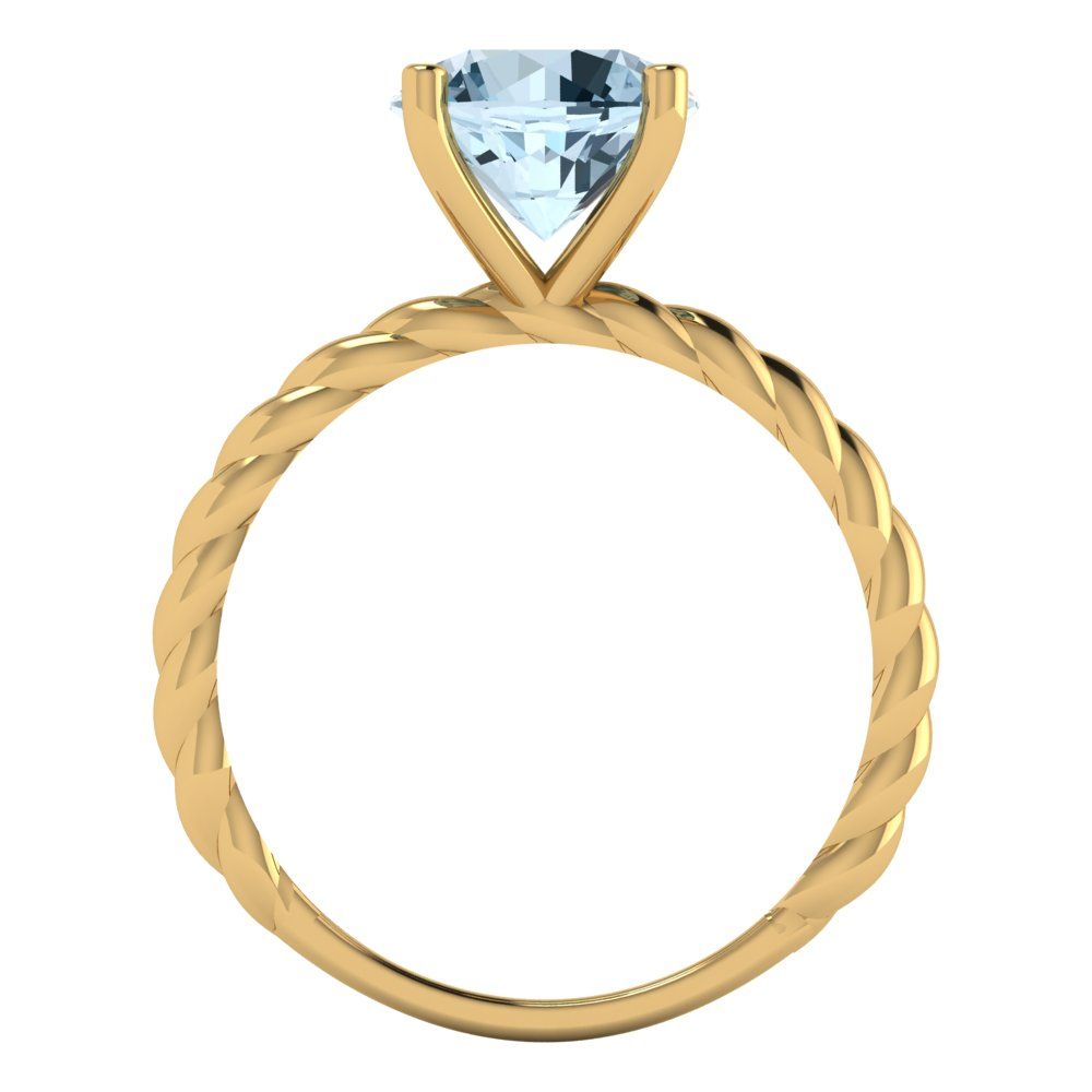 2 cttw Natural Swiss Blue Topaz Solitaire  Engagement Ring - Solid Gold (Round Cut,8.0mm)