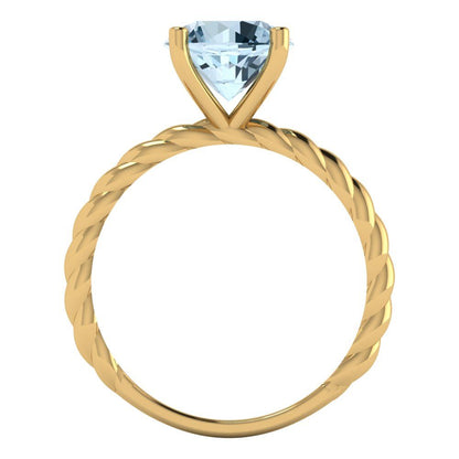 2 cttw Natural Sky Blue Topaz Solitaire  Engagement Ring - Solid Gold (Round Cut,8.0mm)