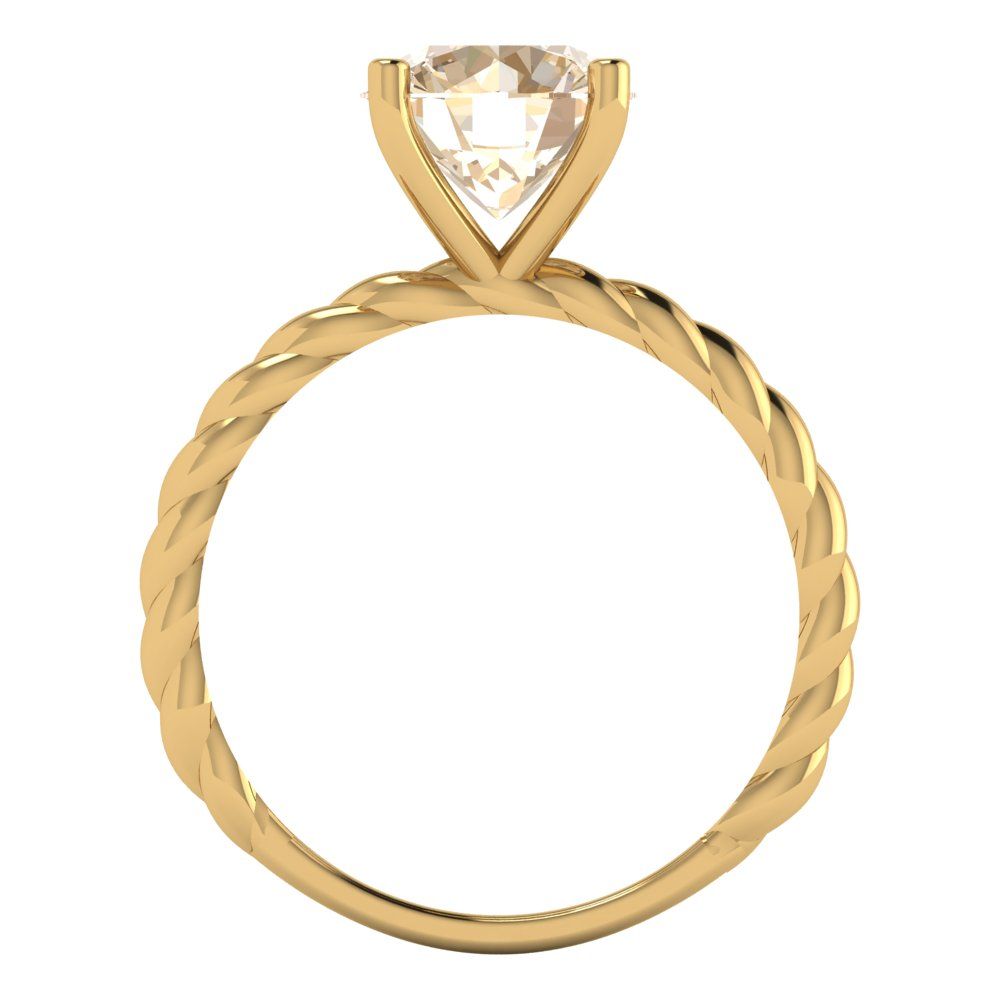 2 cttw Natural Morganite Solitaire  Engagement Ring - Solid Gold (Round Cut,8.0mm)