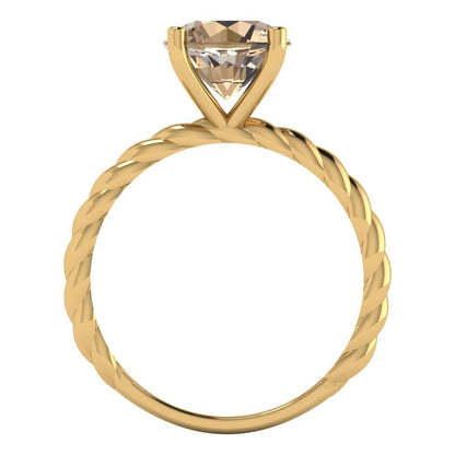 2 cttw Yellow Moissanite Solitaire  Engagement Ring - Solid Gold (Round Cut,8.0mm)