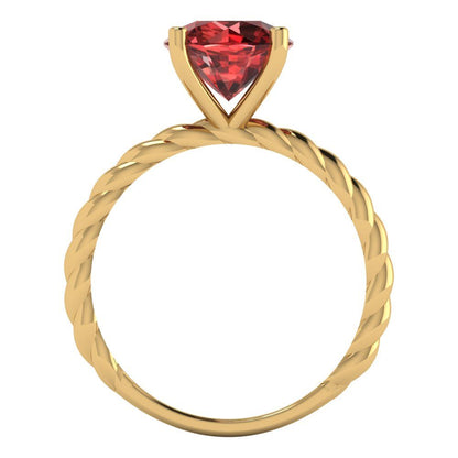 2 cttw Natural Garnet Solitaire  Engagement Ring - Solid Gold (Round Cut,8.0mm)