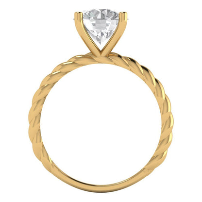 2 cttw White Sapphire Solitaire  Engagement Ring - Solid Gold (Round Cut,8.0mm)
