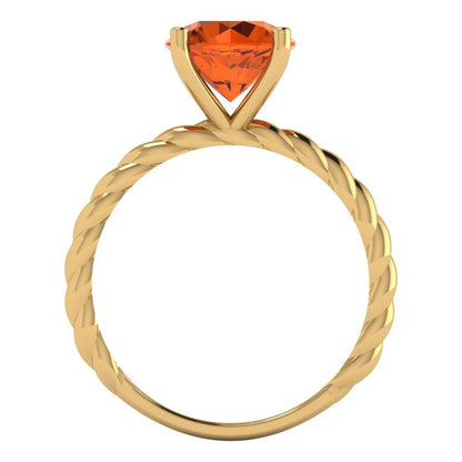 2 cttw Simulated Ruby Solitaire  Engagement Ring - Solid Yellow Gold (VVS1, Round Cut,8.0mm)