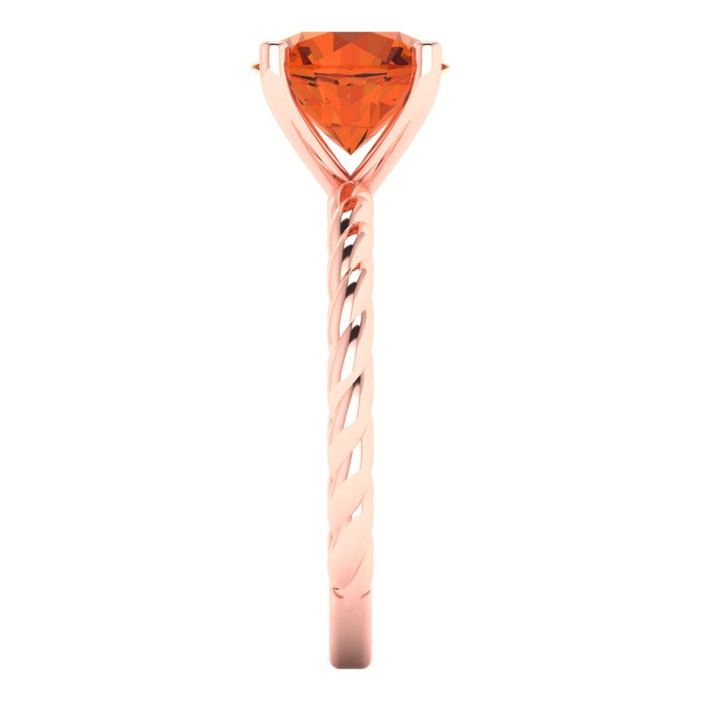 2 cttw Zirconia Simulated Red Diamond Solitaire  Engagement Ring - Solid Gold (VVS1, Round Cut,8.0mm)