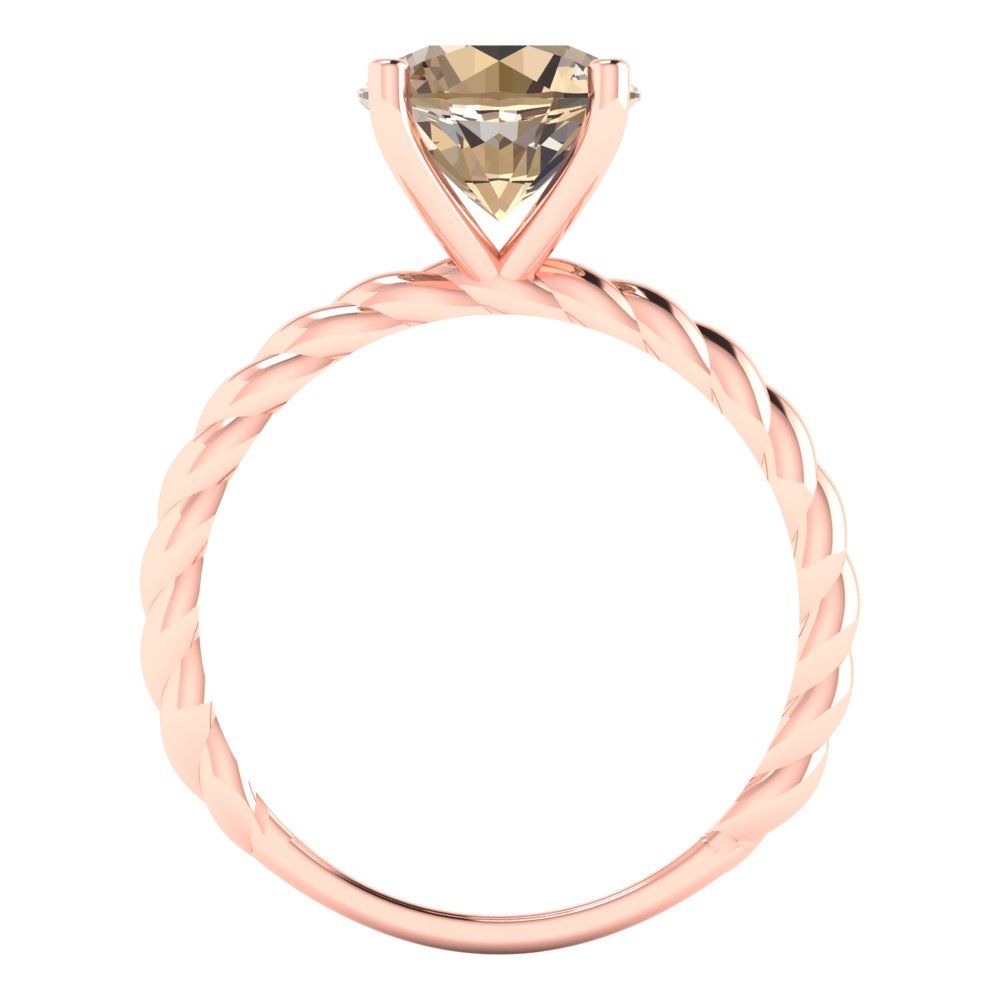 2 cttw Yellow Moissanite Solitaire  Engagement Ring - Solid Gold (Round Cut,8.0mm)