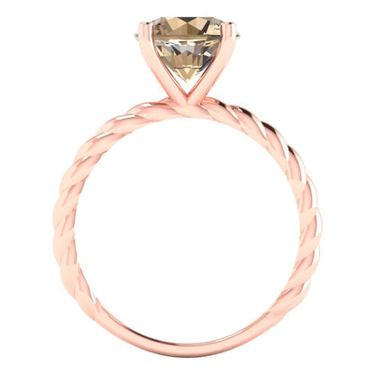 2 cttw Yellow Moissanite Solitaire  Engagement Ring - Solid Gold (Round Cut,8.0mm)