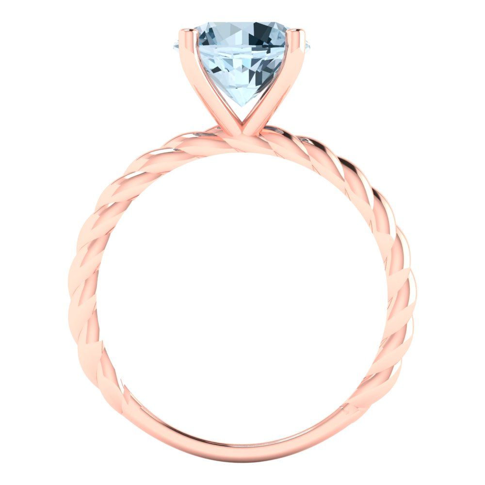 2 cttw Natural Swiss Blue Topaz Solitaire  Engagement Ring - Solid Gold (Round Cut,8.0mm)