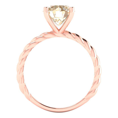 2 cttw Natural Morganite Solitaire  Engagement Ring - Solid Gold (Round Cut,8.0mm)