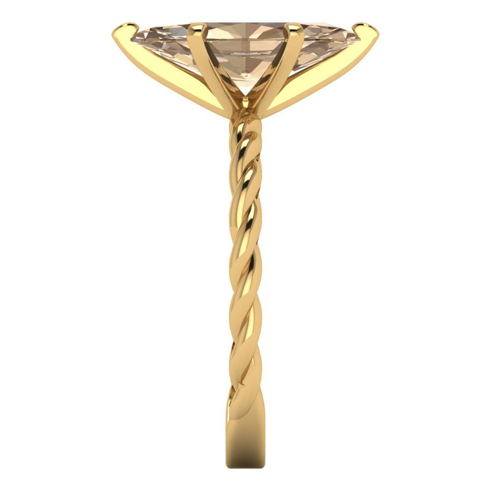 2 cttw Yellow Moissanite Solitaire  Engagement Ring - Solid Gold (Marquise Cut,12x6mm )