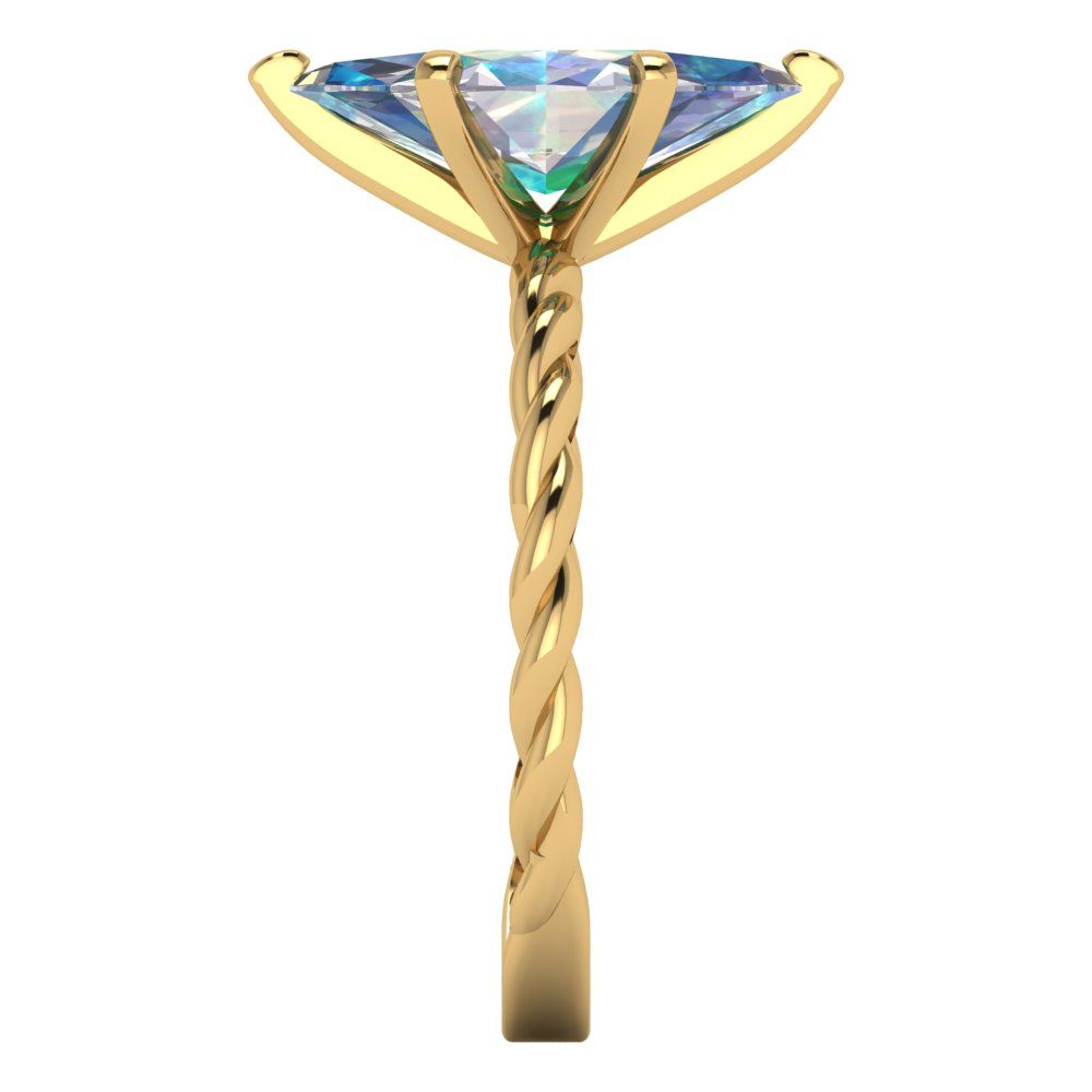 2 cttw Blue Moissanite Solitaire  Engagement Ring - Solid Gold (Marquise Cut,12x6mm )