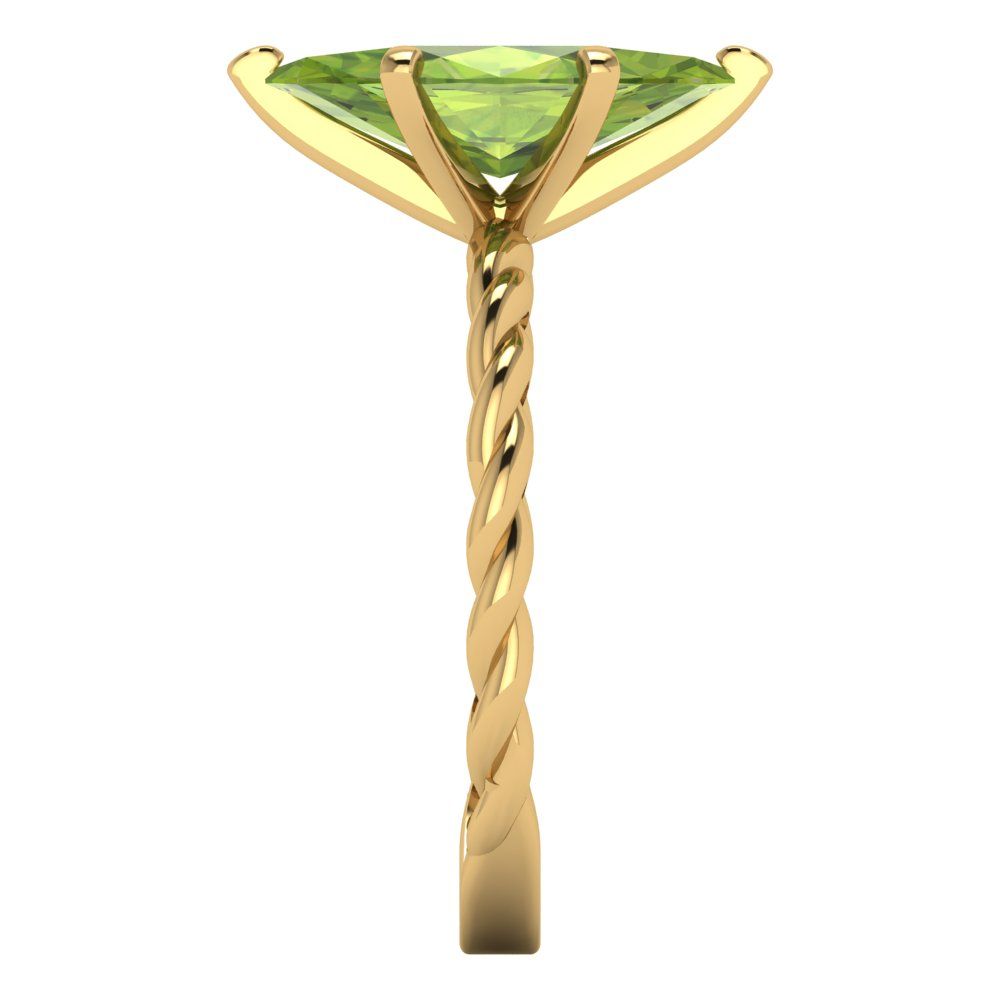 2 cttw Natural Peridot Solitaire  Engagement Ring - Solid Gold (Marquise Cut,12x6mm )