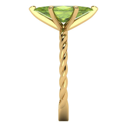2 cttw Natural Peridot Solitaire  Engagement Ring - Solid Gold (Marquise Cut,12x6mm )