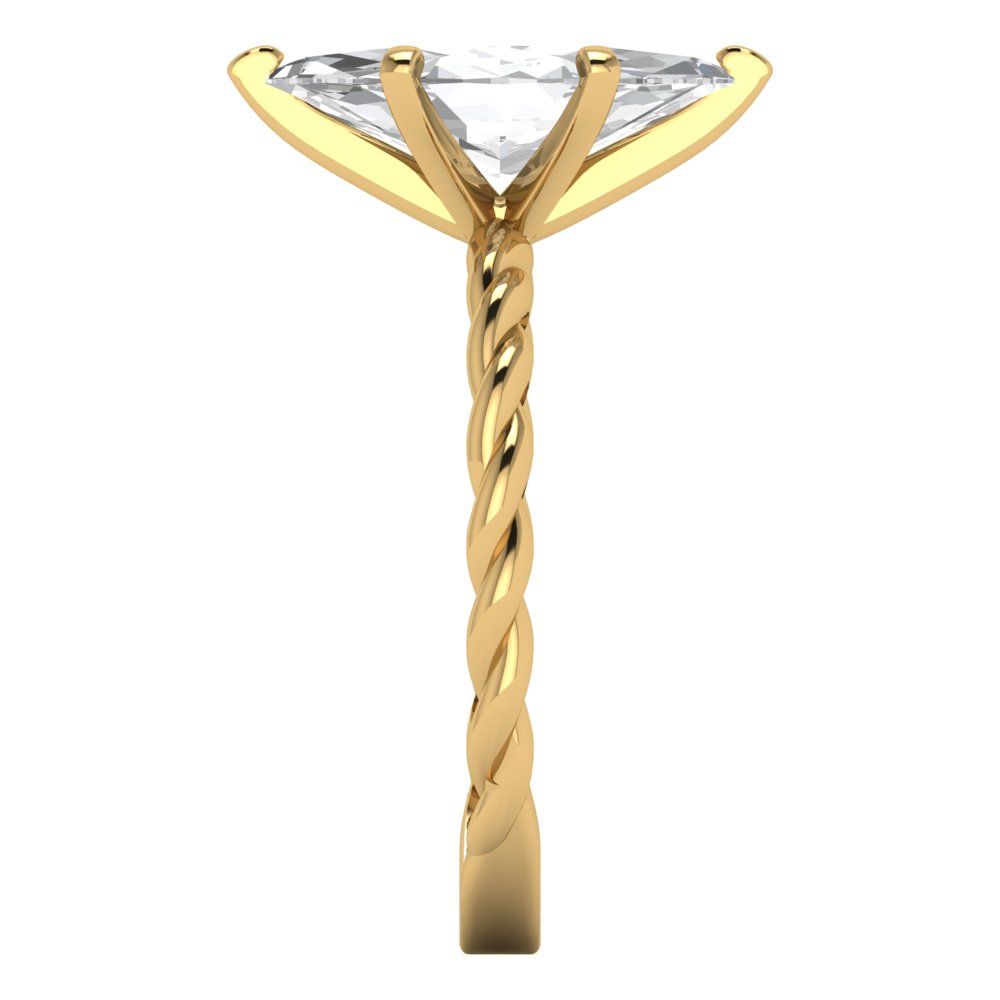 2 cttw Certified Moissanite Solitaire  Engagement Ring - Solid Gold (VVS1, D-F,Marquise Cut,12x6mm )