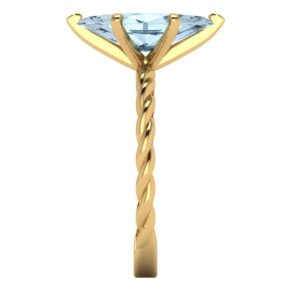 2 cttw Natural Aquamarine Solitaire  Engagement Ring - Solid Gold (Marquise Cut,12x6mm )