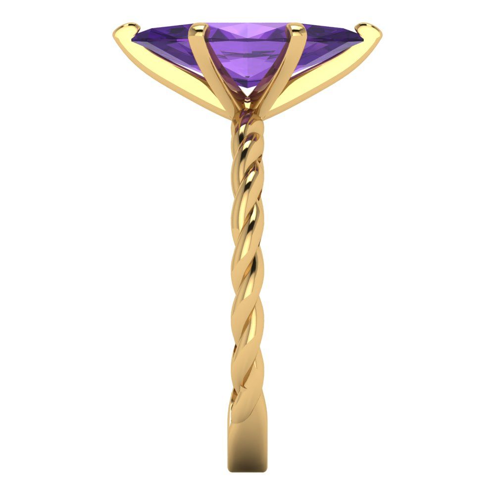 2 cttw Natural Amethyst Solitaire  Engagement Ring - Solid Gold (Marquise Cut,12x6mm )