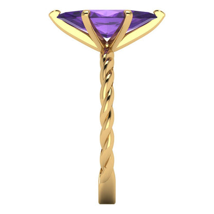 2 cttw Natural Amethyst Solitaire  Engagement Ring - Solid Gold (Marquise Cut,12x6mm )