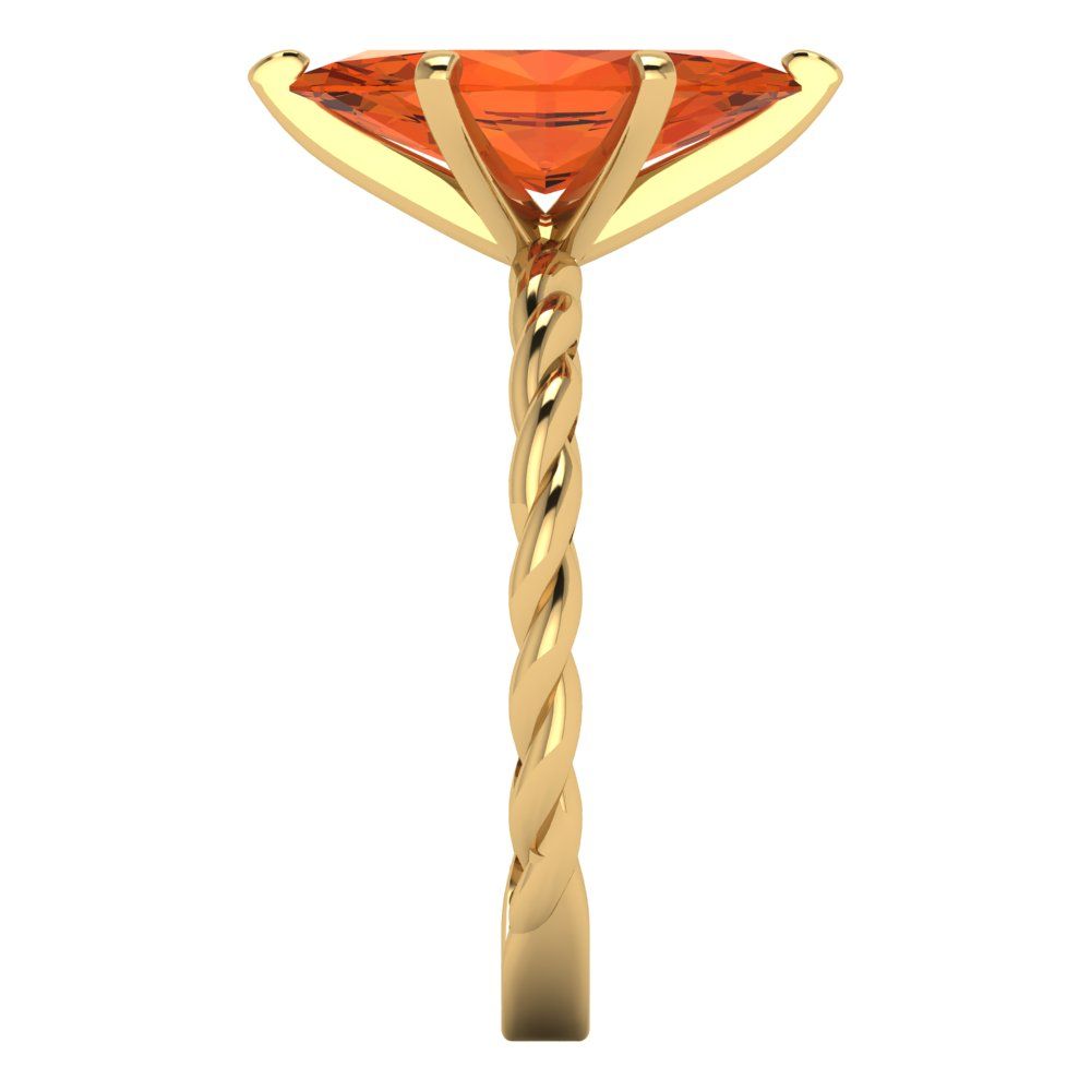 2 cttw Zirconia Simulated Red Diamond Solitaire  Engagement Ring - Solid Gold (VVS1, Marquise Cut,12x6mm )