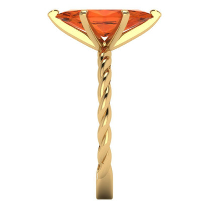 2 cttw Zirconia Simulated Red Diamond Solitaire  Engagement Ring - Solid Gold (VVS1, Marquise Cut,12x6mm )