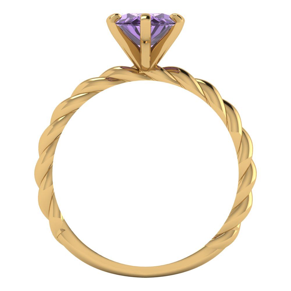 2 cttw Simulated Alexandrite Solitaire  Engagement Ring - Solid Gold (Marquise Cut,12x6mm )