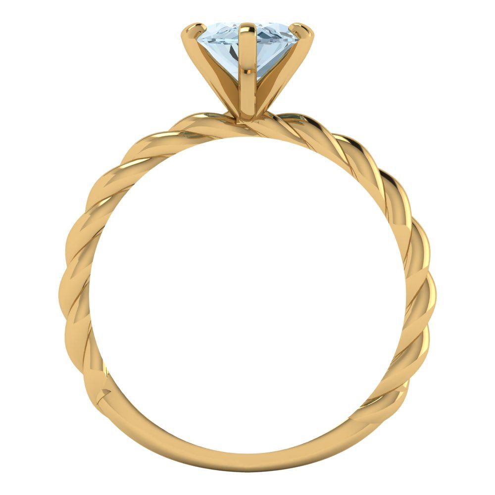 2 cttw Zirconia Simulated Blue Diamond Solitaire  Engagement Ring - Solid Gold (VVS1, Marquise Cut,12x6mm )