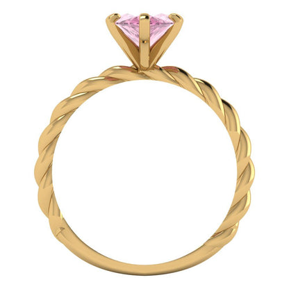 2 cttw Zirconia Simulated Pink Diamond Solitaire  Engagement Ring - Solid Gold (VVS1, Marquise Cut,12x6mm )