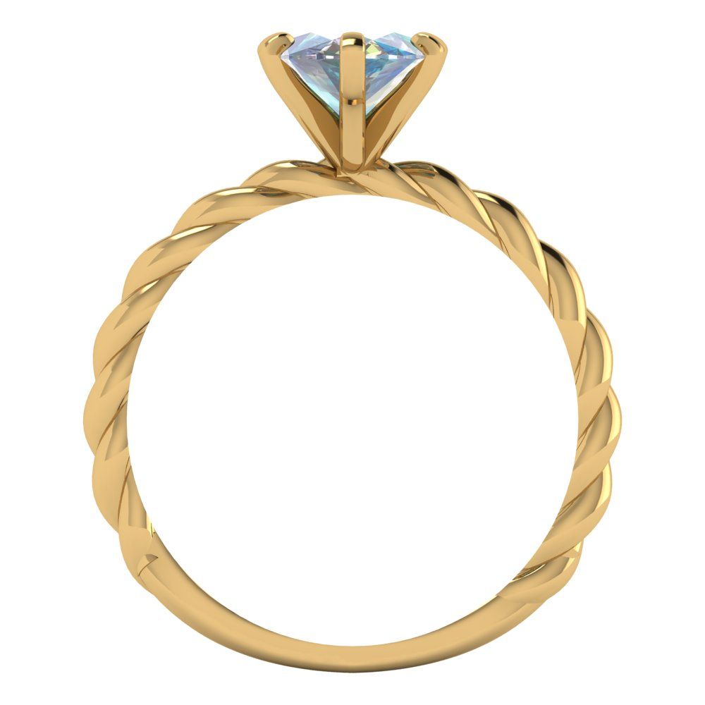 2 cttw Blue Moissanite Solitaire  Engagement Ring - Solid Gold (Marquise Cut,12x6mm )