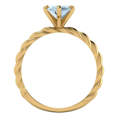 2 cttw Natural Sky Blue Topaz Solitaire  Engagement Ring - Solid Gold (Marquise Cut,12x6mm )