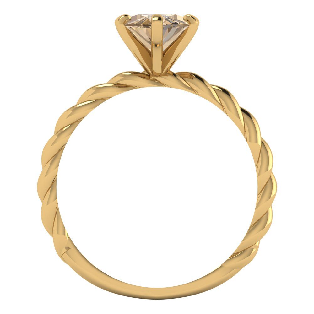 2 cttw Zirconia Simulated Champagne Diamond Solitaire  Engagement Ring - Solid Gold (VVS1, Marquise Cut,12x6mm )