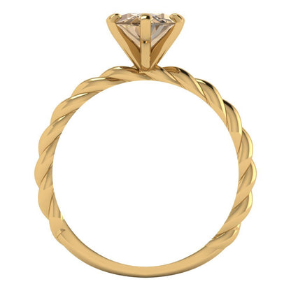 2 cttw Zirconia Simulated Champagne Diamond Solitaire  Engagement Ring - Solid Gold (VVS1, Marquise Cut,12x6mm )