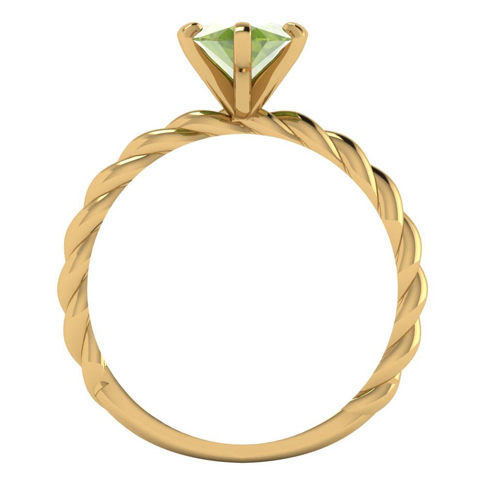 2 cttw Natural Peridot Solitaire  Engagement Ring - Solid Gold (Marquise Cut,12x6mm )