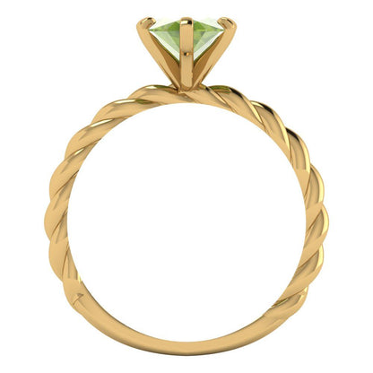 2 cttw Natural Peridot Solitaire  Engagement Ring - Solid Gold (Marquise Cut,12x6mm )
