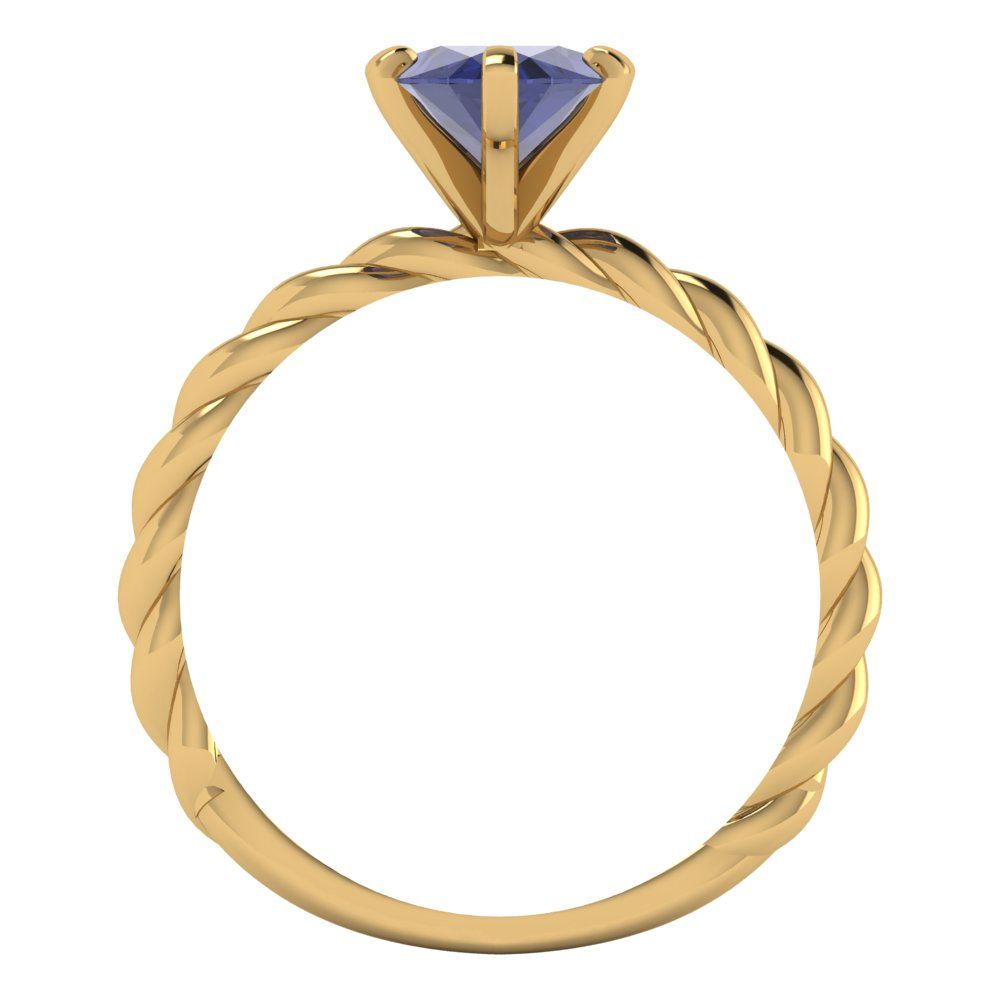 2 cttw Simulated Tanzanite Solitaire  Engagement Ring - Solid Gold (Marquise Cut,12x6mm )