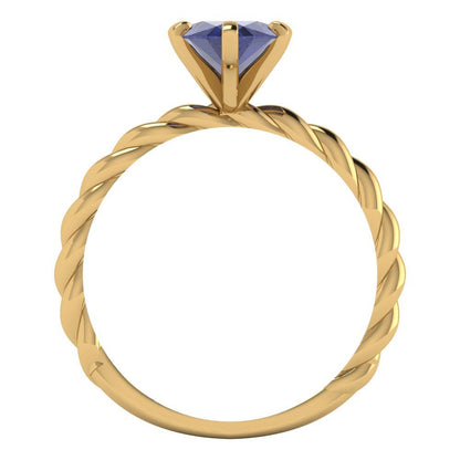 2 cttw Simulated Tanzanite Solitaire  Engagement Ring - Solid Gold (Marquise Cut,12x6mm )