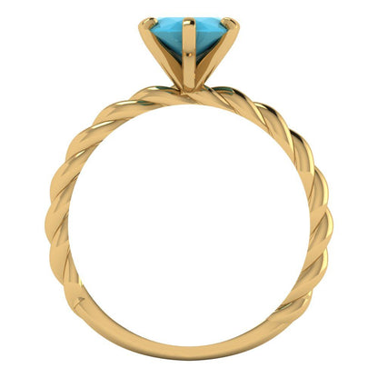 2 cttw Simulated Turquoise Solitaire  Engagement Ring - Solid Gold (Marquise Cut,12x6mm )